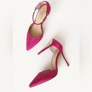 Badgley Mischka Jewel Pink Rhinestone Heels